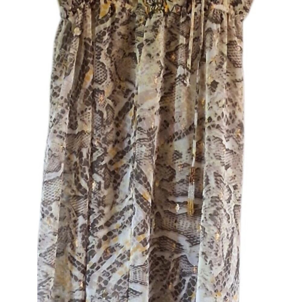 blue island Olive & Yellow Printed Boho Dress - Picture 5 of 9